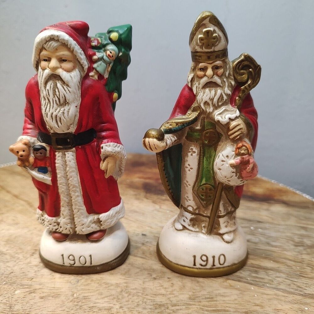 The Memories Of Santa Ornaments Lot Of 2 1901  1910 Vintage Christmas‎